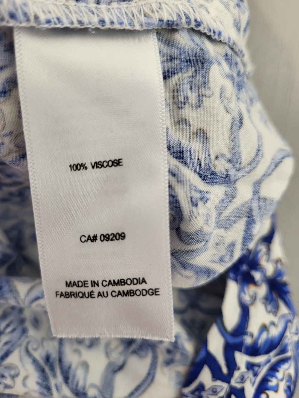 cleo Blue & White Printed V-Neck Tunic - Picture 6 of 6